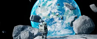 Looking back at Earth through the debris