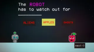 Picking what the robot has to watch out for